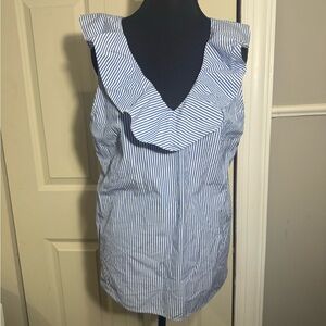 Lilly Pulitzer Blue and White Striped Blouse 100% cotton
